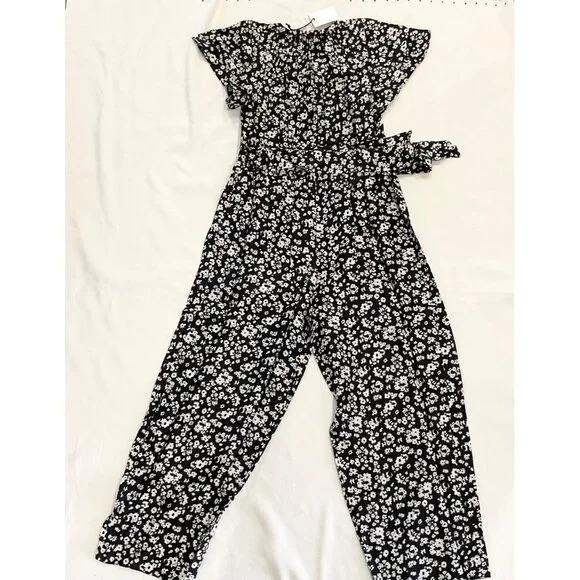 NWT HATCH The Regina Jumpsuit black white floral SZ0 bust42